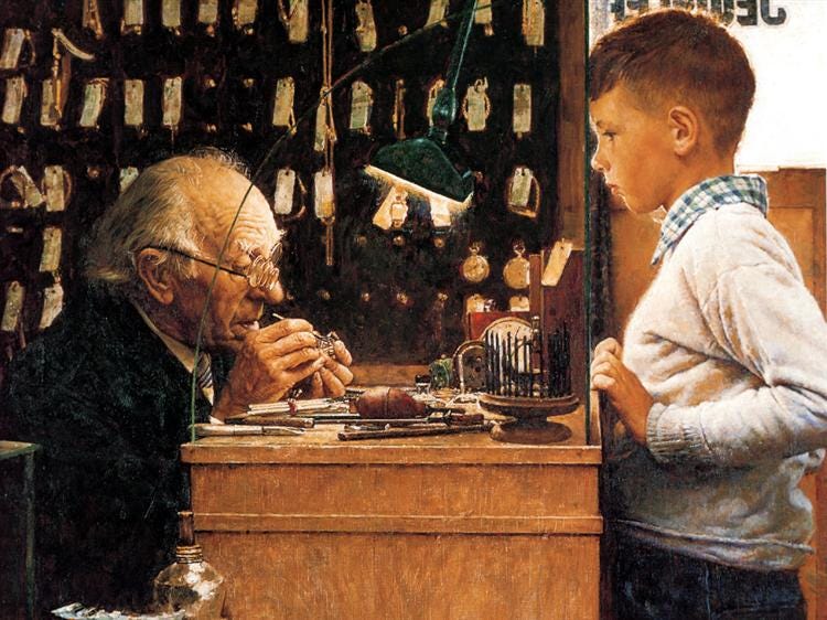 The watchmaker of Switzerland - Norman Rockwell - WikiArt.org