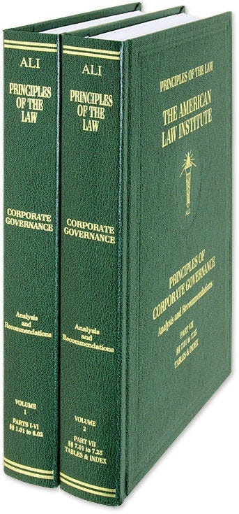 Principles of Corporate Governance. 2 Vols by American Law Institute on The  Lawbook Exchange, Ltd
