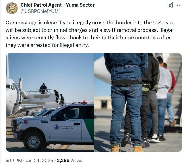 Migrants board repatriation flight in Yuma, Arizona