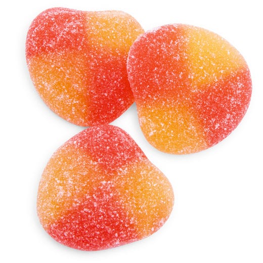 haribo® peaches™ gummi candy 4oz bag | let go & have fun