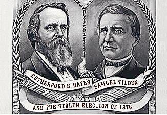 A contemporary poster decrying the results of the infamous Hayes-Tilden presidential election of 1876.