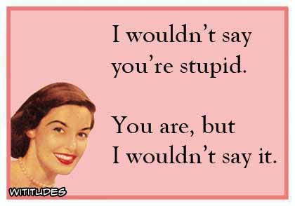 Wouldnt Say Youre Stupid You Are Funny Ecard