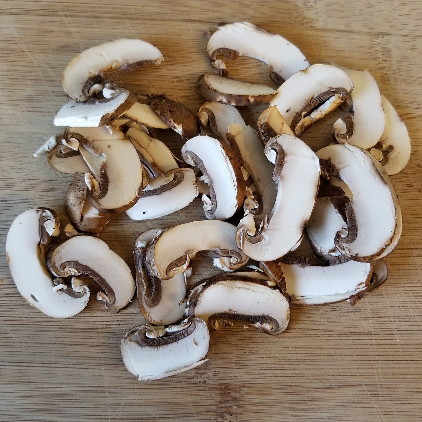a picture I took of sliced mushrooms