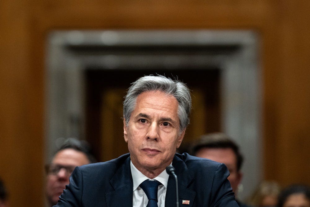 Secretary of State Antony Blinken testifying before the Senate Foreign Relations Committee 