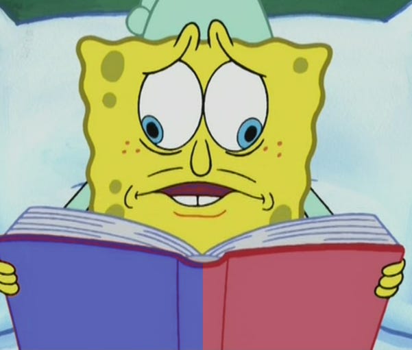 SpongeBob Reading Two Pages at Once | Know Your Meme