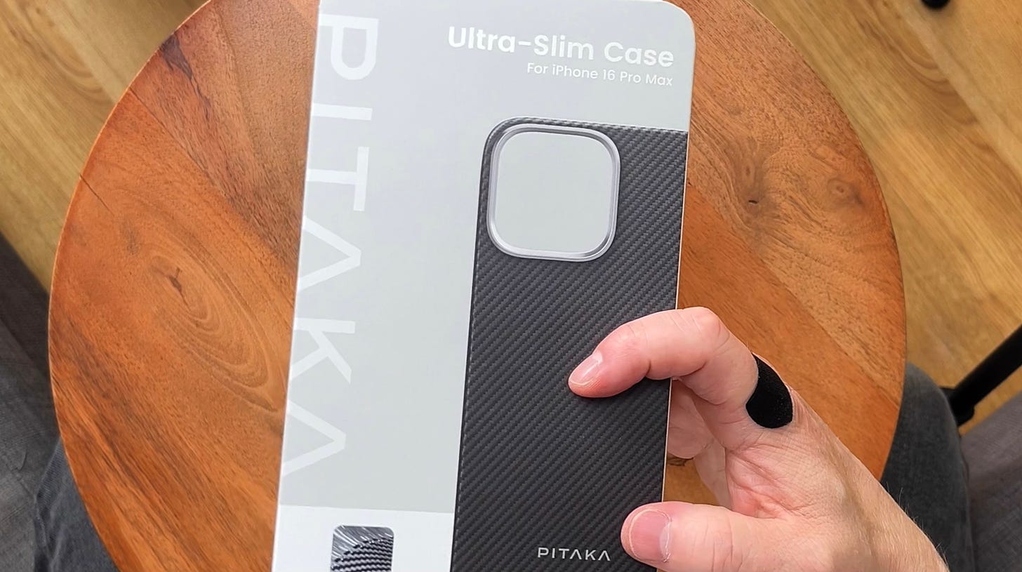 A box containing the Ultra-slim case for the iPhone 16 pro Max