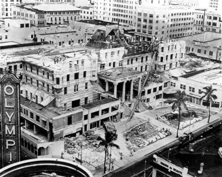 Figure 4: Demolition of Halcyon Hall Hotel and Arcades in 1937