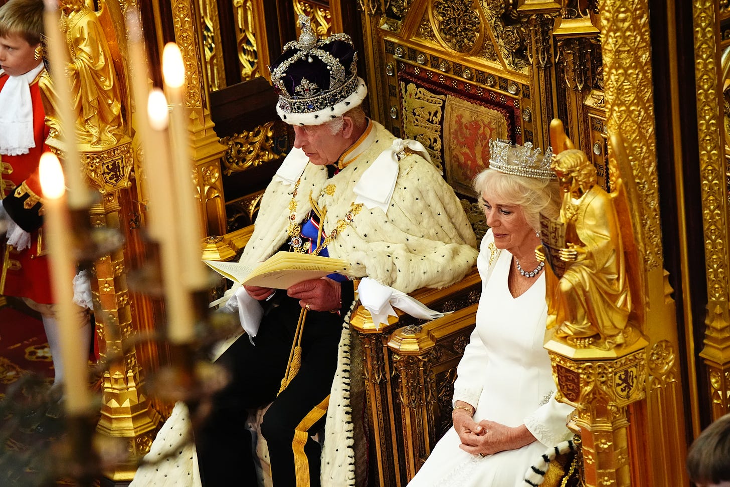 king charles and queen camilla attend state opening of parliament