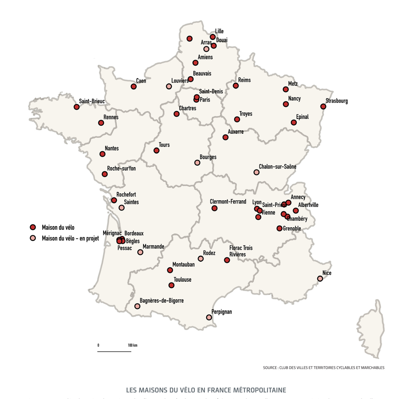 Carte de France des Maisons du velo