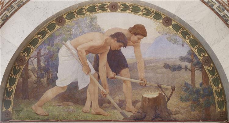Labor Mural in Lunette from the Family and Education Series, 1896 - Charles  Sprague Pearce - WikiArt.org