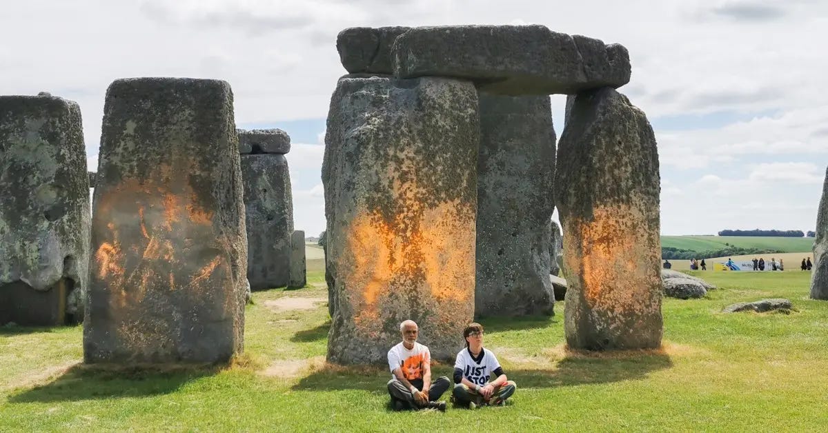 Notice how the stones don't give a shit about human affairs. They're content to let nature do its thing. We are nature, too.