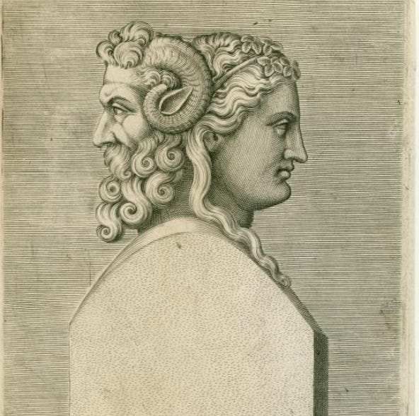 depiction of Janus one face looking to the future and the other to the past