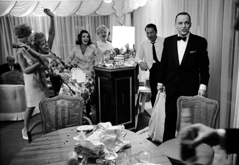 Figure 2: Frank Sinatra on February 1, 1965, at the Eden Roc Hotel. 