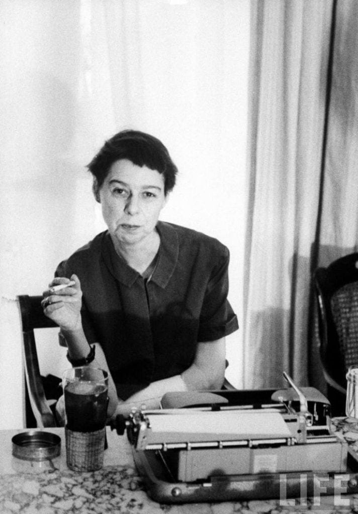 Carson McCullers at her desk