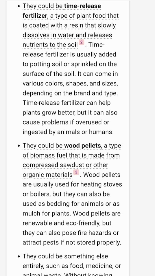 Bing thinks cat litter is a time-release fertilizer or wood pellets