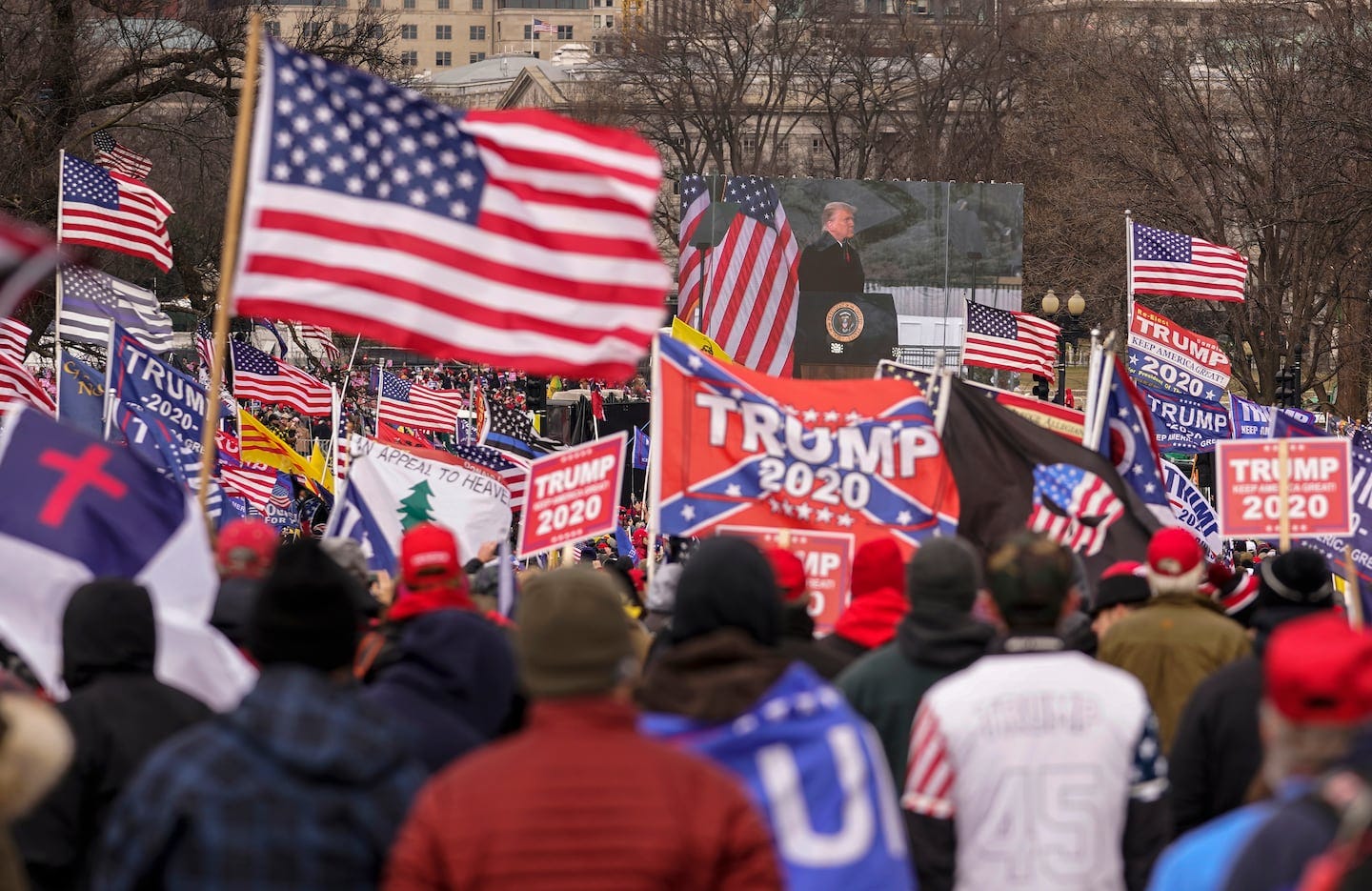 The American flag has become a symbol of allegiance to Trump