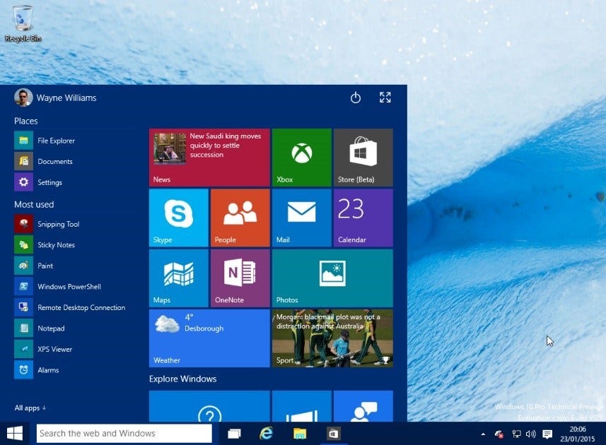 microsoft tweak windows 10 start menu again 2016