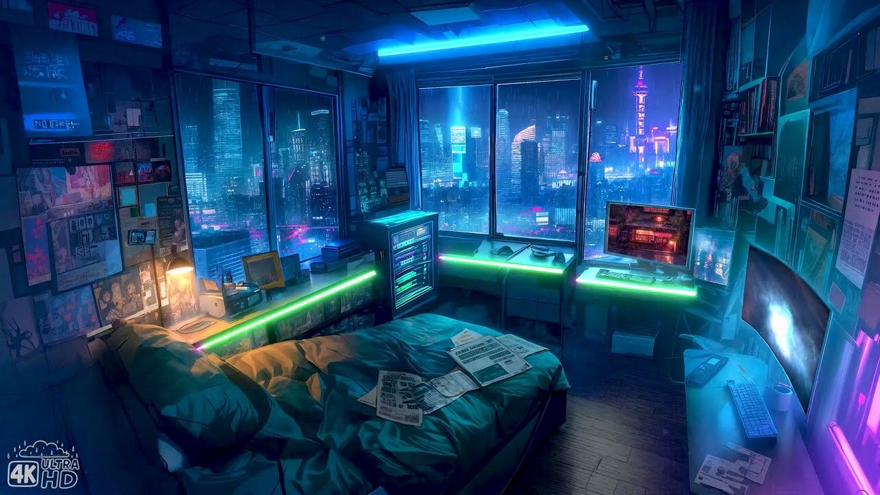 Cyberpunk Rainy Soul 🌌 Pluviophile Lofi To Heal Your Heart In The Midnight  Glow 🌌 Rainy Lofi Music
