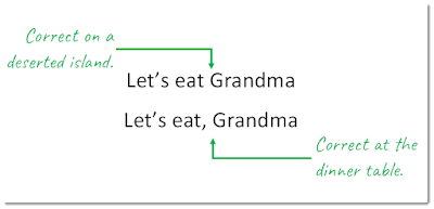 Let's eat Grandma. vs. Let's eat, Grandma.