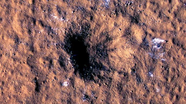 The site of a December 24 meteorite strike on Mars.