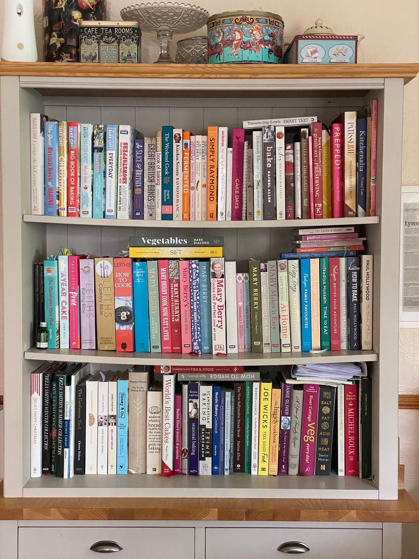 Shelves of Cookbooks