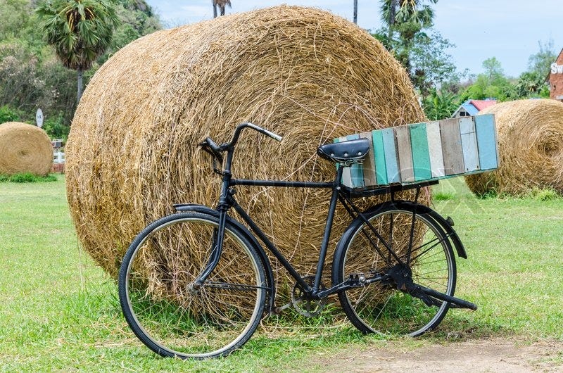 Vintage bicycle in the farm from ... | Stock image | Colourbox