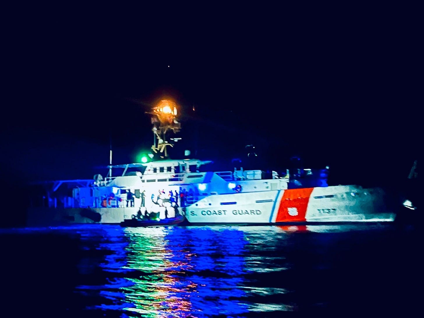 U.S. Coast Guard Cutter Edgar Culbertson intercepts cartel boat crew engaged in illegal activity off Texas coast on September 29, 2024. U.S. Coast Guard Cutter Edgar Culbertson intercepts cartel boat crew engaged in illegal activity off Texas coast on September 29, 2024.