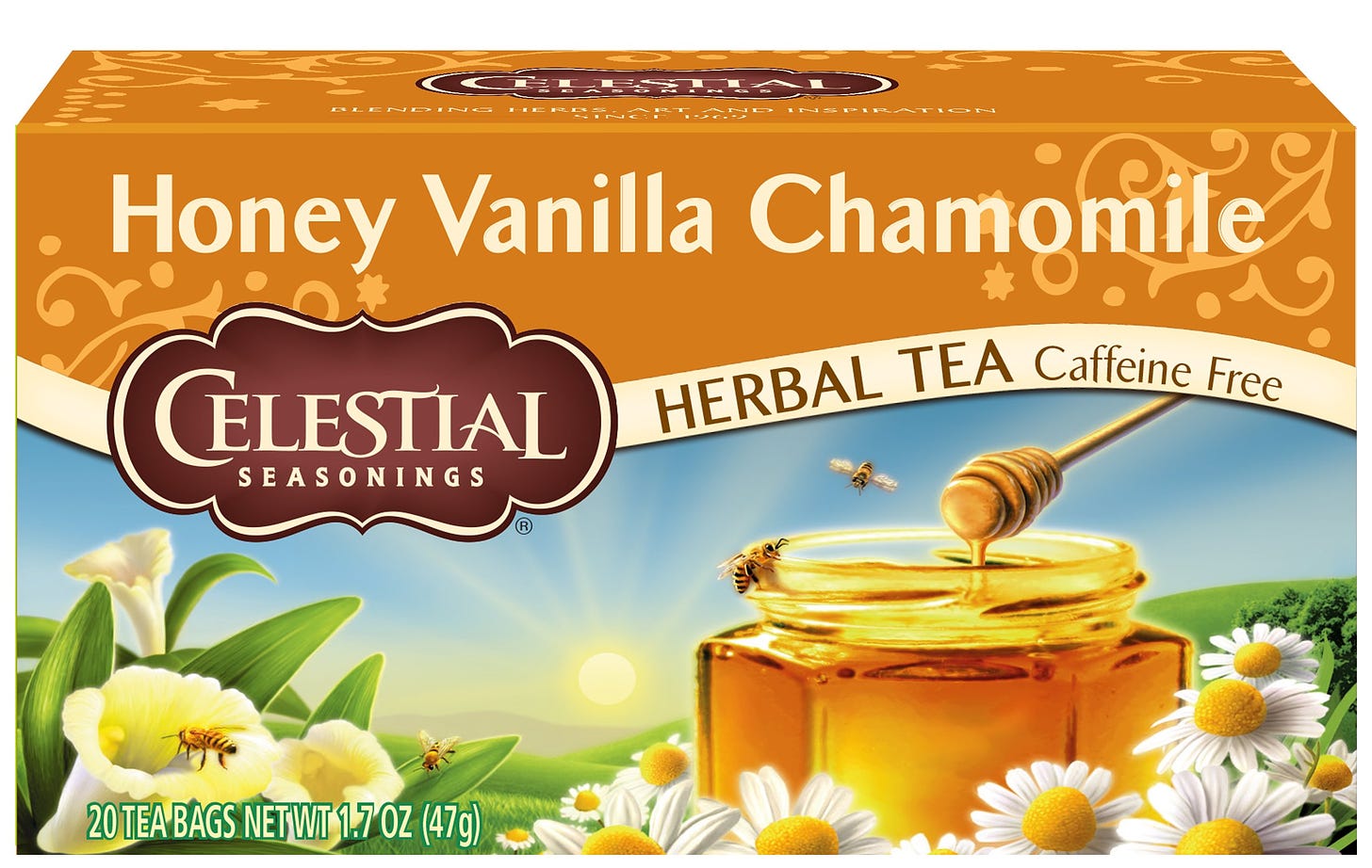 Amazon.com : Celestial Seasonings Honey Vanilla Chamomile Herbal Tea, 20  Count : Grocery & Gourmet Food