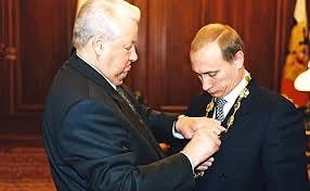 Boris Yeltsin handed over power to Acting President Vladimir Putin in the  Kremlin • President of Russia