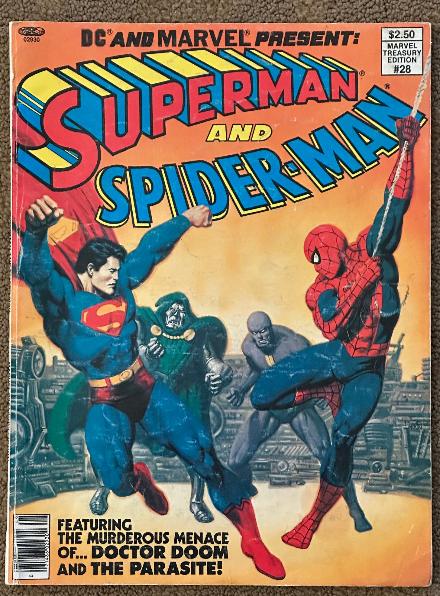 The cover of "Superman and Spider-Man" comic