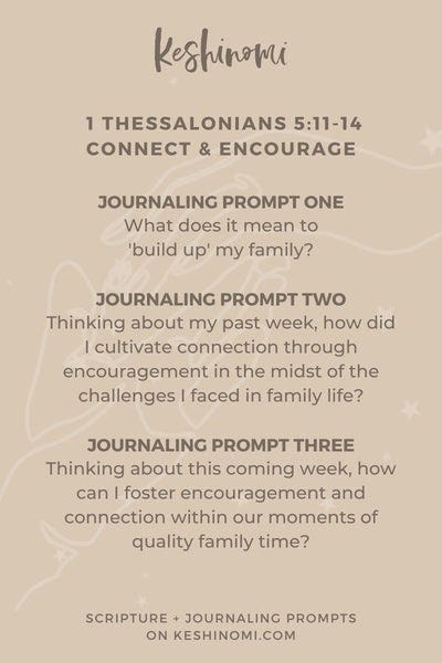 Journaling prompts based on 1 Thessalonians 5:11–14