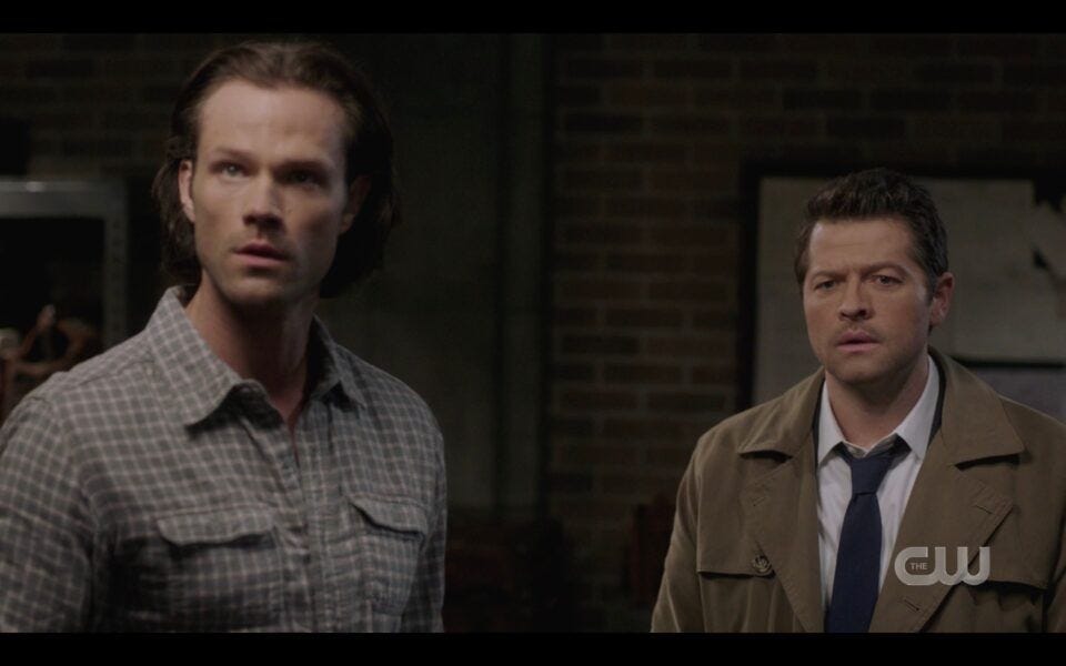 Sam Winchester Cas react to keyhole magically appearing in wall SPN Unity