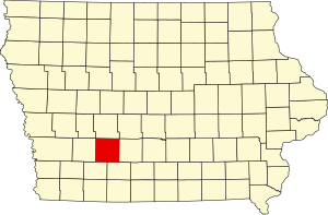 Map of Iowa highlighting Adair County