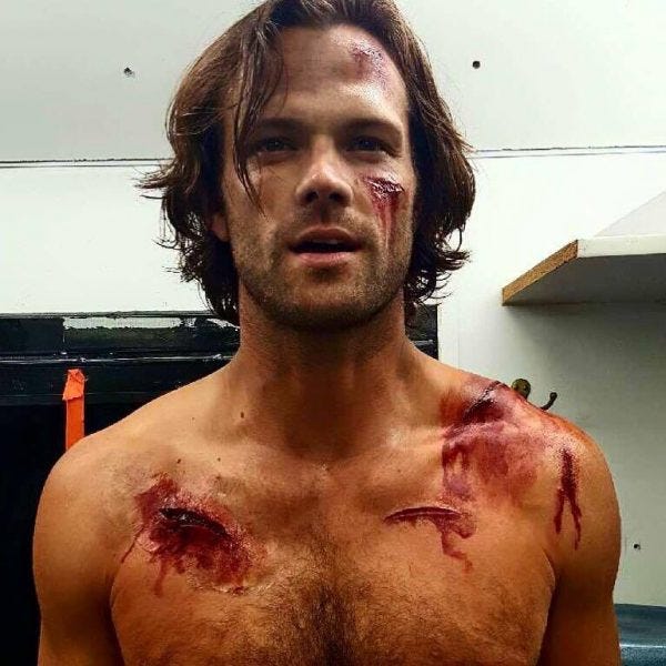 supernatural jared padalecki shirtless bloody