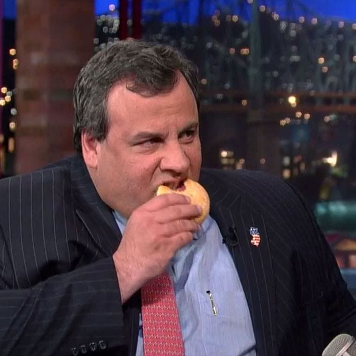 Watch Chris Christie Eat Doughnuts on Letterman