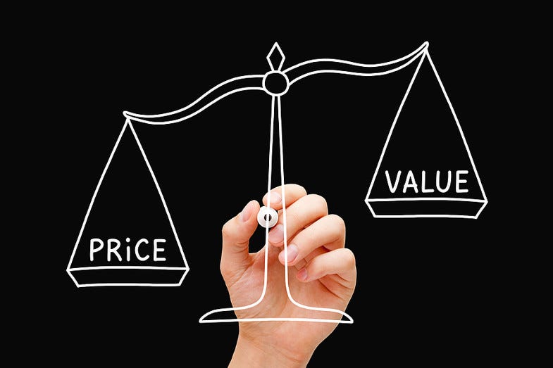 Price vs Value in the Stock Market