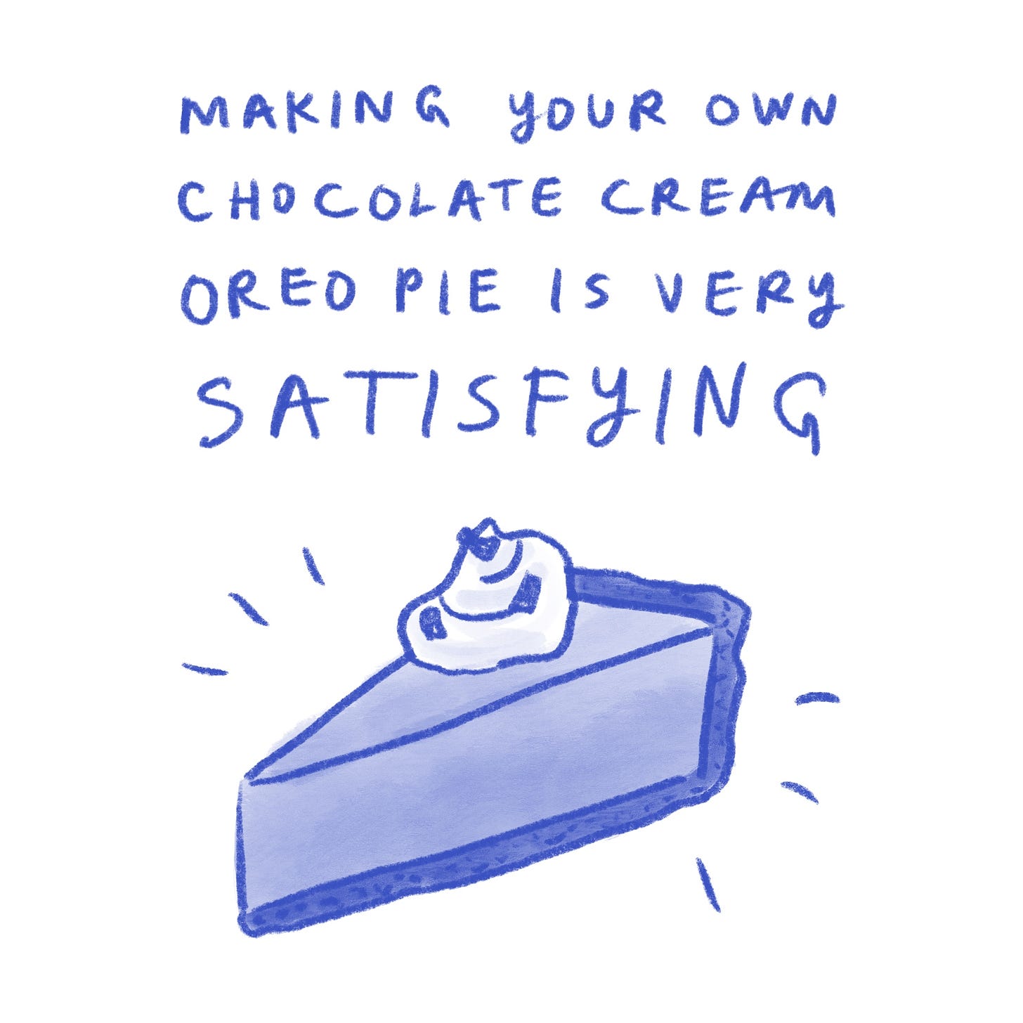 Making your own chocolate cream Oreo pie is very satisfying