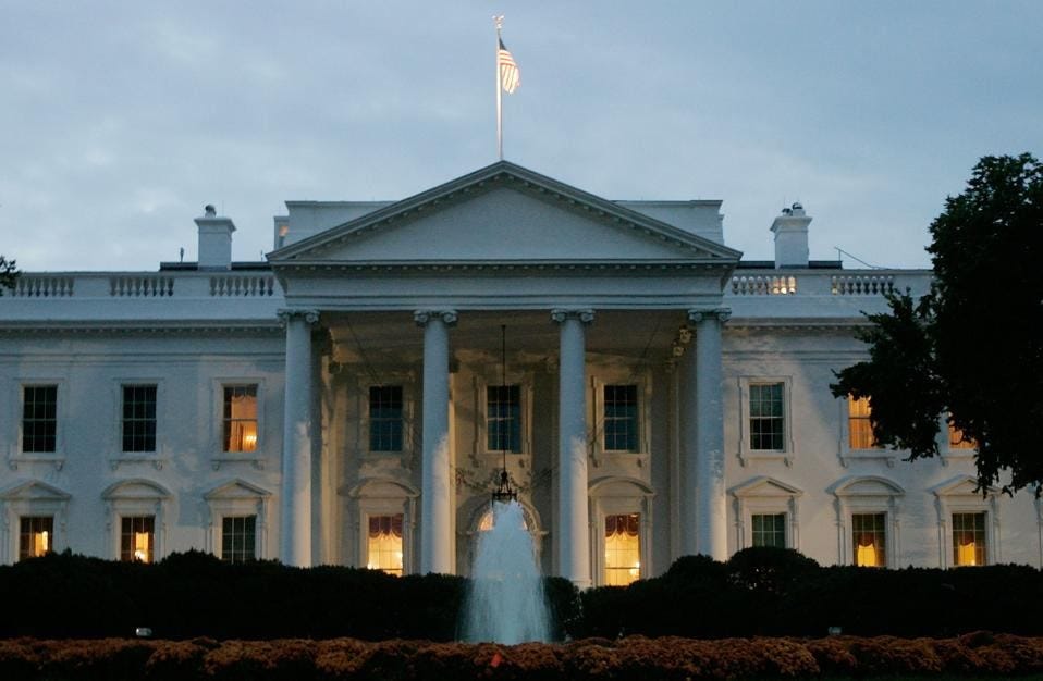 White House in twilight hours