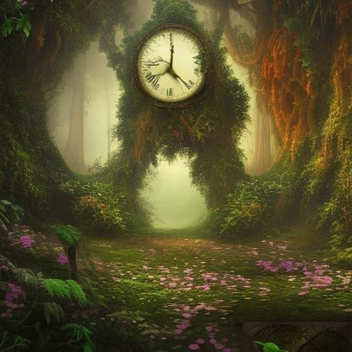 The Forest Clock - AI Generated Artwork - NightCafe Creator