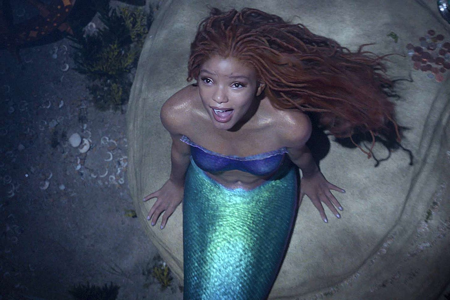 Halle Bailey as Ariel in The Little Mermaid.