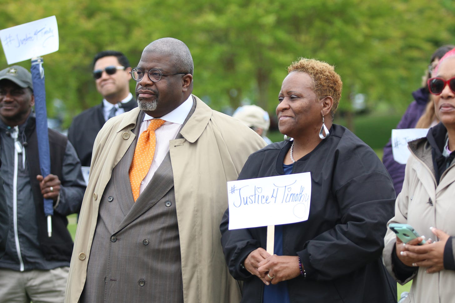 Pastor Vernon Walton, Pastor of First Baptist Church of Vienna and Melissa Johnson, mother of Timothy Johnson