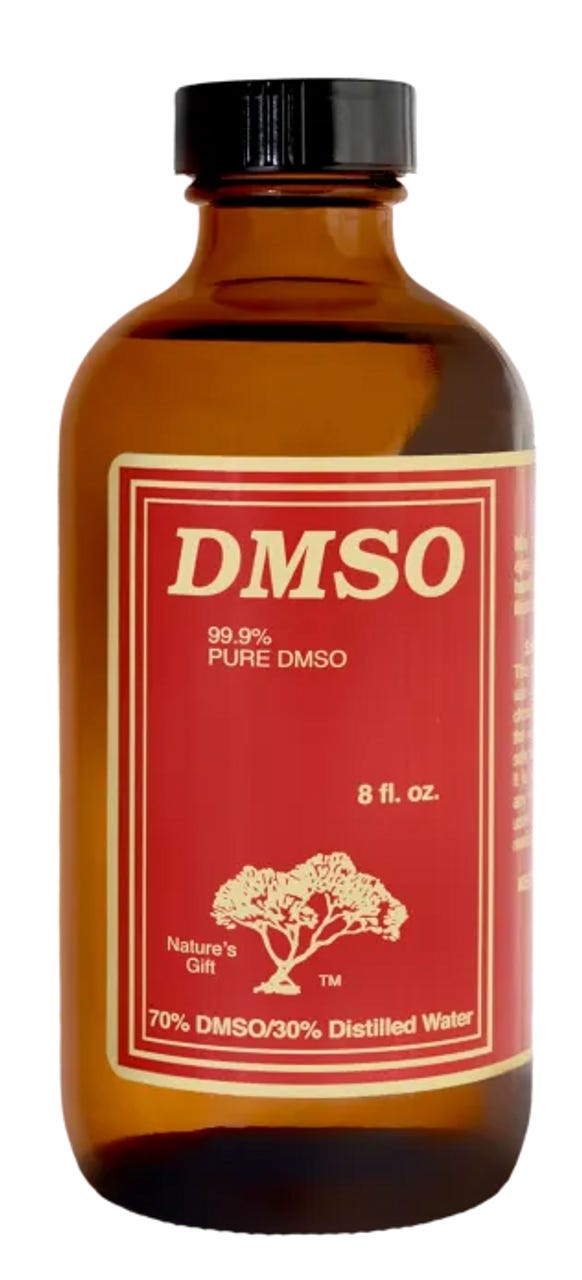 Nature's Gift 99.9% Pure DMSO | 70% DMSO, 30% Distilled Water (8 oz Glass Bottle)