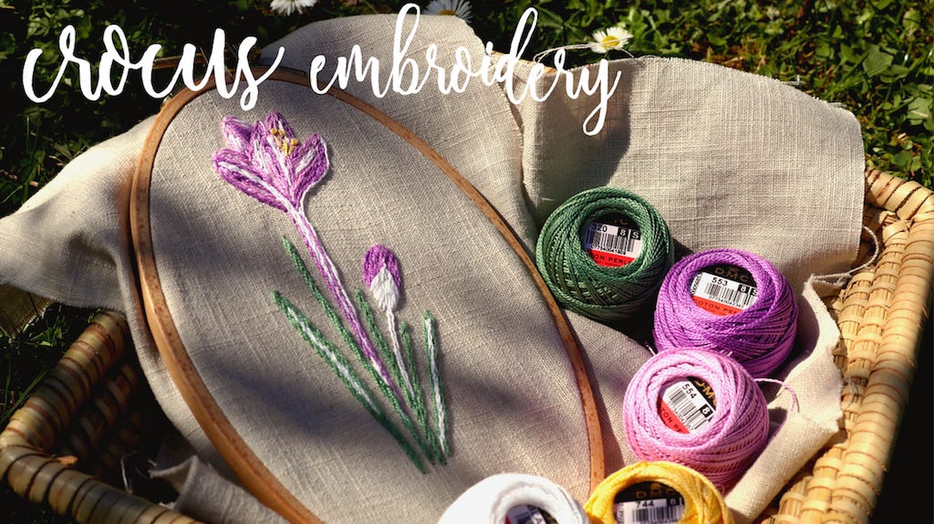 crocus hand embroidery