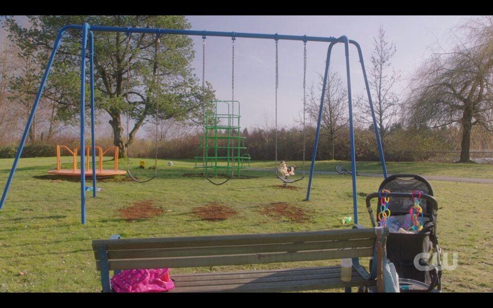 Supernatural homage to The Day After empty playground swings