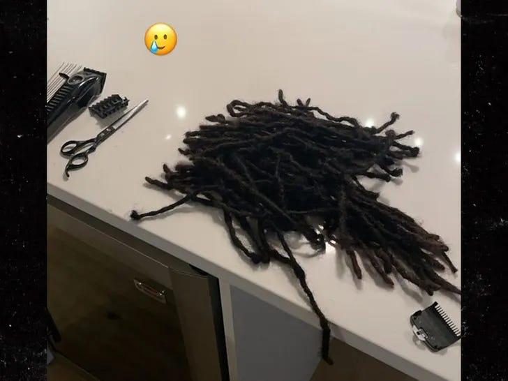 Anthony Duclair's cut dreads lying on a table.