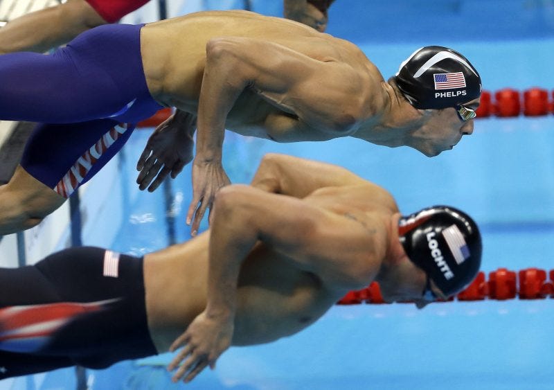 michael phelps vs ryan lochte at ri olympics