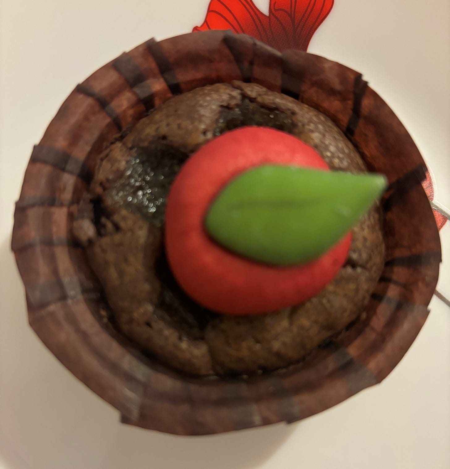 Brownie with poison apple decoration