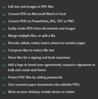 Adobe charges users for these PDF features.