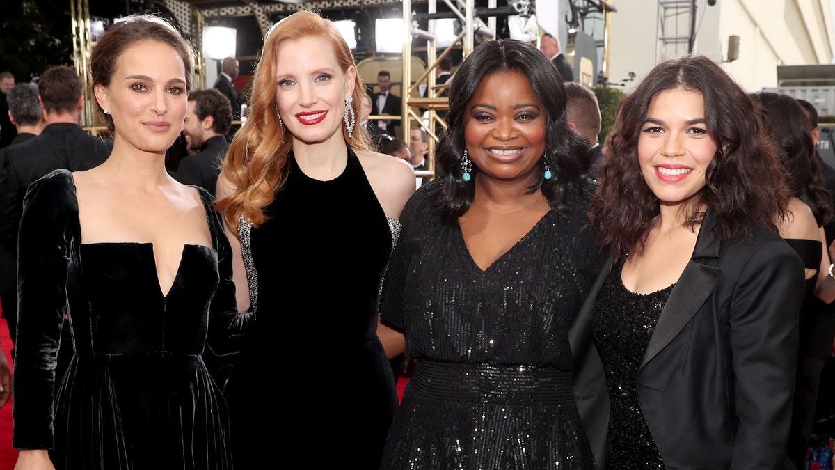 Women Explain Why They're Wearing Black at Golden Globes - Women Wearing  Black to Golden Globes 2018