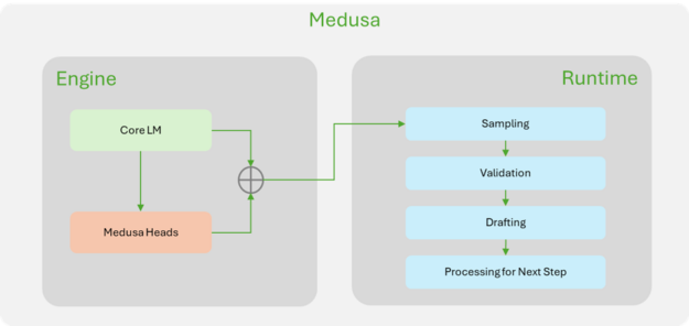 Block diagram of Medusa implementation in TensorRT-LLM